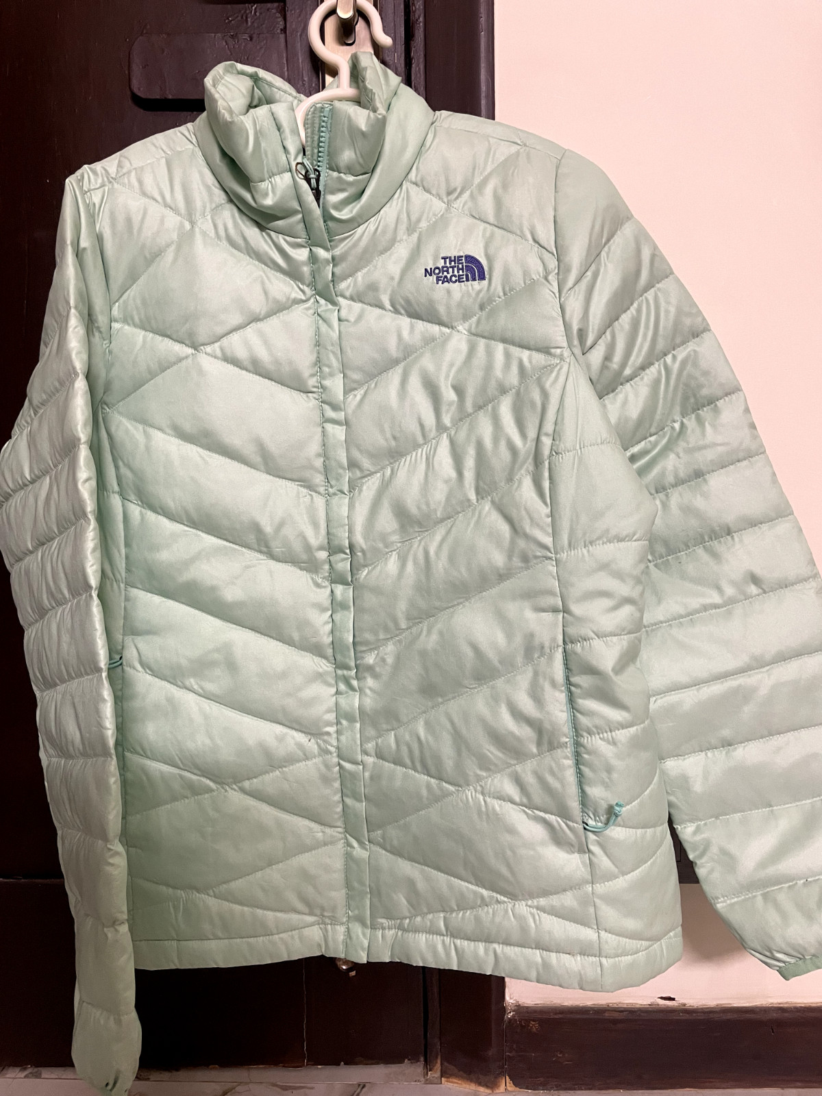 The North Face Mujer Blanco / Verde Tono Cremallera Chaqueta - Talla L
