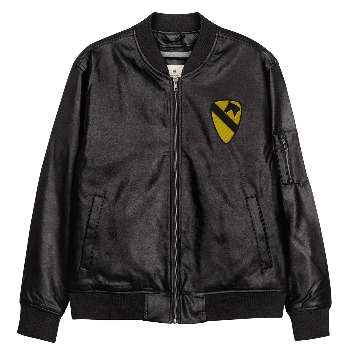 1st Cavalry Division Embroidered Leather Bomber Jacket | eBay