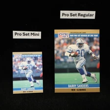 1990 Barry Sanders Detroit Lions Pro Set Mini #1 ... See Description