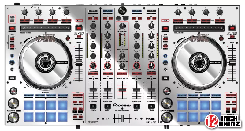 Pioneer DDJ-SX Skin - mirror silver