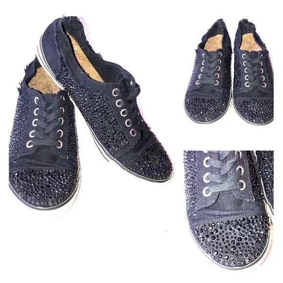 CONVERSE Sneakers Bling ballerine nere glitter alla moda scarpe casual da donna taglia 8 5