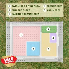 Acrylic Turtle Tank 15.7" Water Filter Reptile Habitat