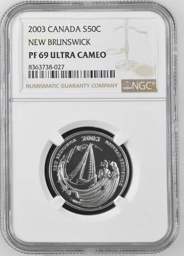 2003 Canada Silver Half Dollar NGC PF-69 UCAM NEW BRUNSWICK - A397