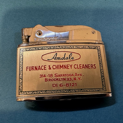 Vintage Lighter Amdale Furnace & Chimney Cleaners FireFly Super Lighter