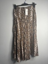 M S Size 10 BNWT Snake Print Floaty Midi Skirt