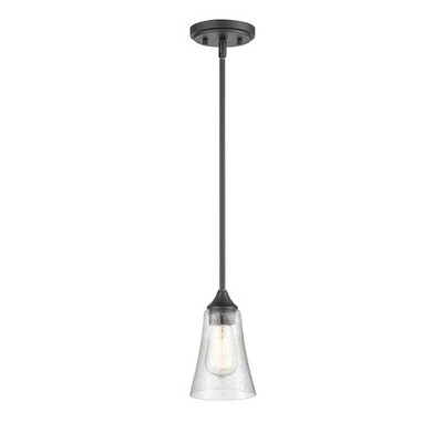 Millennium Natalie 1 Light 46.5'' Pendant, Matte Black/Clear - 1461-MB
