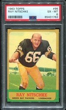 1963 Topps #96 Ray Nitschke RC PSA 6 Green Bay Packers HOF Univ. of Illinois