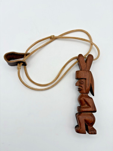 Tiki Slingshot Polynesian 6" Hand carved Wood