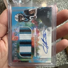 2021 Panini Origins Rookie Patch Autograph Turquoise /25 Chuba Hubbard