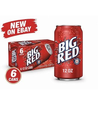 Big Red Soda 12 Unzen Dosen - 6er Pack | Süßes Sahne Soda | Neu Frischbestand