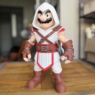   ️ Mario X Assassin   Chibi Crossover Fan Art Figure