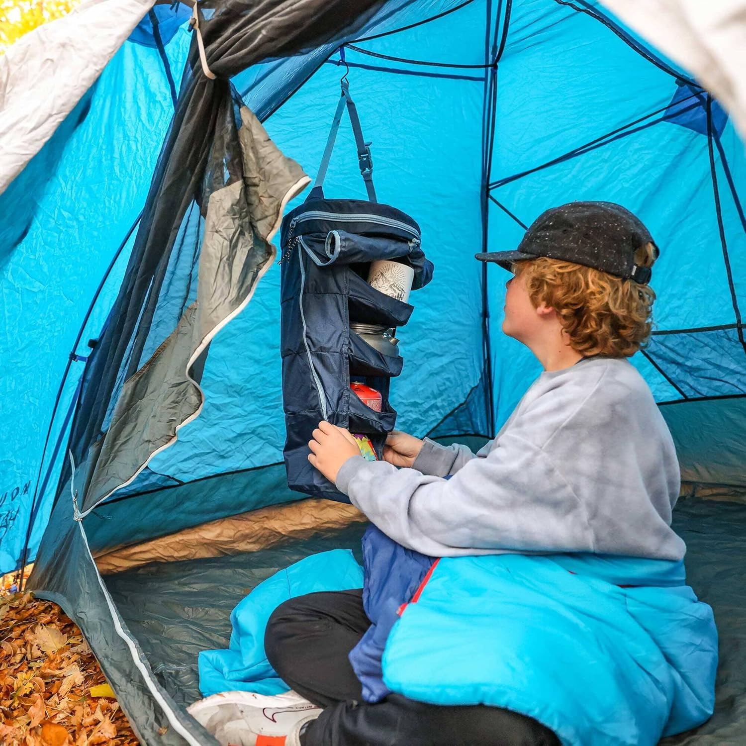 Adventure Shelf Small – 7L Compressible Hanging Organizer for Camping, Travel &