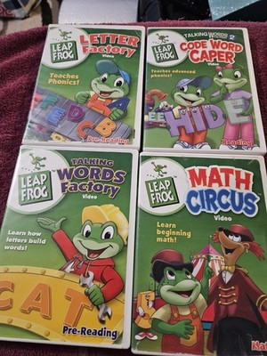 Leap Frog Lot 4 DVDs Phonics, Math Circus,words Factory,letter Factory,Caper