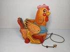 Vintage Fisher Price No 140 Katy Kackler the Red Hen Clucking Pull Toy