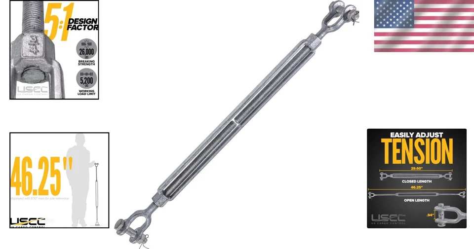 Heavy Duty Galvanized Turnbuckle for Wire Rope - Image 2 of 4