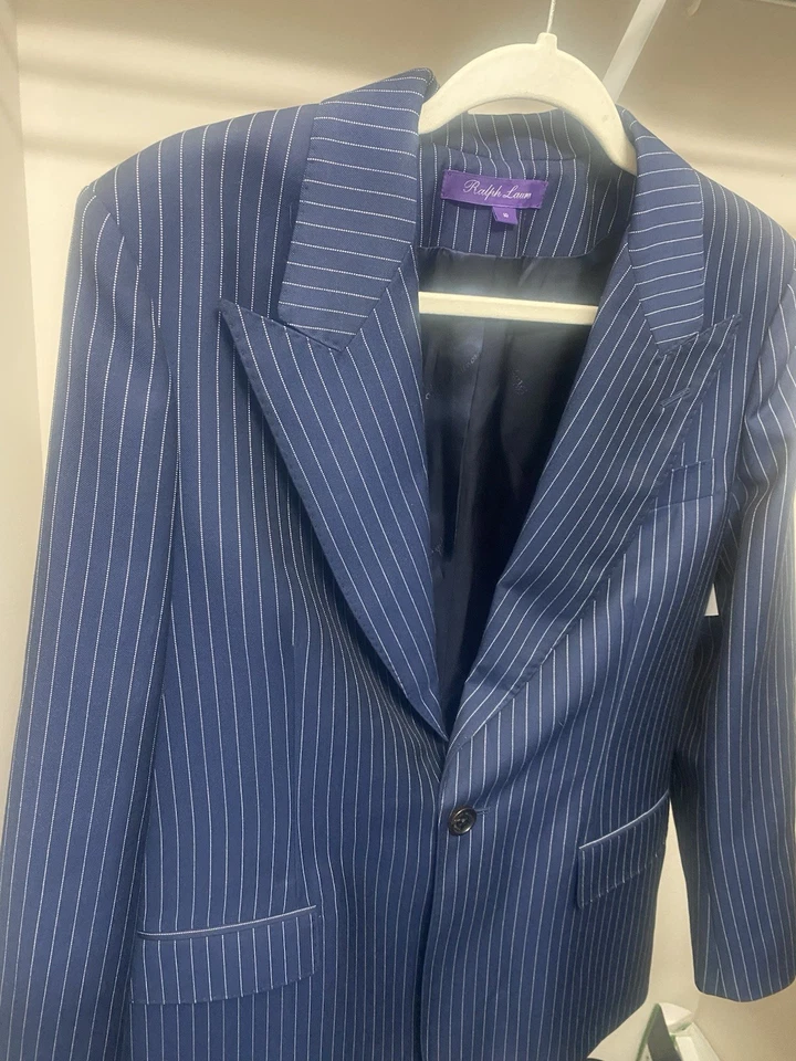 Blazer vintage a rayas ralph lauren etiqueta púrpura para mujer talla 10” Foto 3 de 4