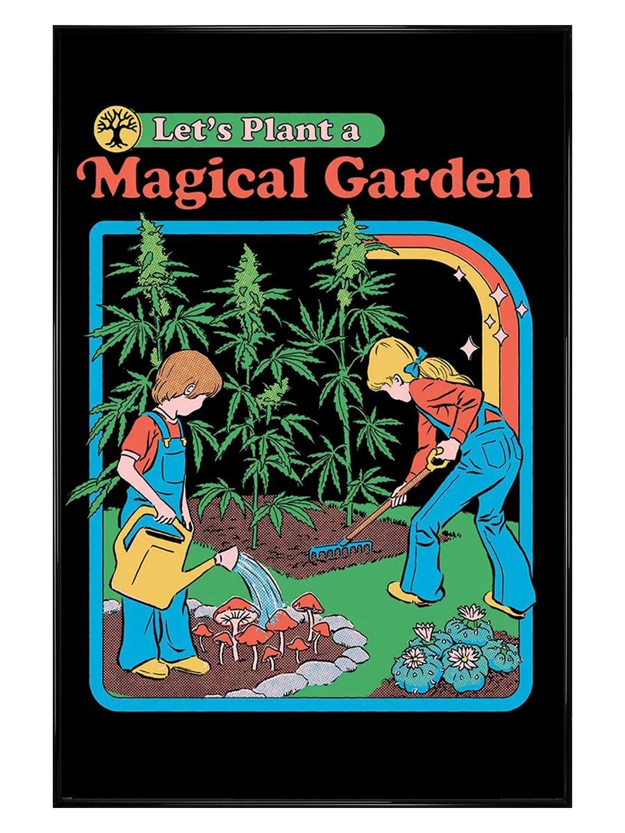 Gloss Black Framed Steven Rhodes Let's Plant a Magical Garden Maxi Poster