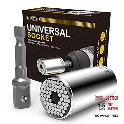 Universal Socket, Self-adjusting Socket Fits Standard S: 1/4'' - 3/4'' (7mm-19mm)