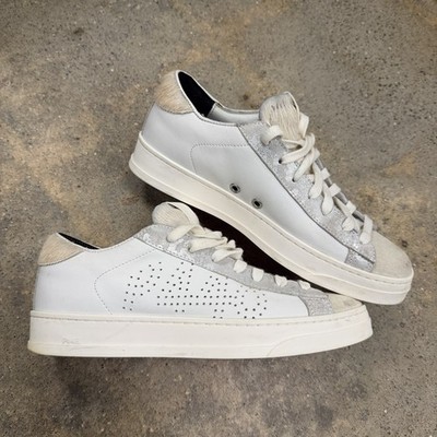 P448 Womens John Sneaker Size 36 (6) White Tan Casual Shoe
