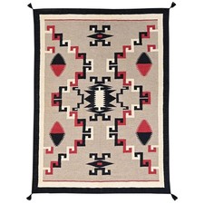 5'1"x7'2" Khaki Brown Flat Weave Southwest Geometric Design Hand Woven Wool Rug