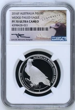 AUSTRALIA  2016-P  $100 DOLLARS PLATINUM COIN, 1 OUNCE , NGC CERTIFIED PF-70-UC