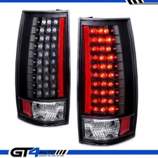 For 2007-2014 Chevy Tahoe GMC Yukon Suburban Black LED Rear Tail Light Set