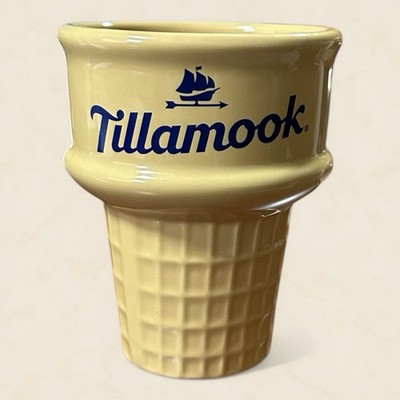 Tillamook Sweet Ice Cream Bowl Waffle Cone Ceramic Dessert Dish Sundae