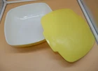 Vintage Pyrex Yellow Square Hostess Bowl 2.5 QT w/ Lid #525B-25 Casserole