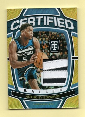 2024-25 Panini Totally Certified BALLER GOLD Anthony Edwards #/10 LETTER PATCH