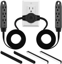 K KASONIC 3 Prong 12 Feet Twin Extension Cord Power Strip, 6 Select Color 