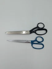 Vintage Lot WISS CB9 Pinking Shears and CLAUSS No 88 Scissors Set of 2