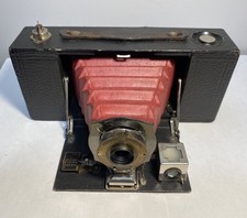 Antique Camera No 2A - Folding Pocket Brownie Circa 1910-15 - Red Leather Bellow
