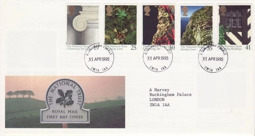 GB Stamps First Day Cover Centenary National Trust Charity BUCK PALACE PM 1995