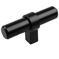 GlideRite 2-1/4 in. Matte Black Euro Style Solid T-Bar Cabinet Drawer Knob