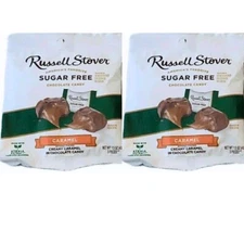 2x Sugar Free "Caramel Chocolate Stevia Extract" Russell Stover 1.5 Oz NEW - 2pk