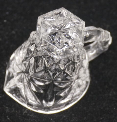 JARRA DE CRISTAL MINIATURA VINTAGE, PATRÓN DE ESTRELLAS Y DIAMANTES, ¿CASA DE MUÑECAS? - Imagen 4 de 4
