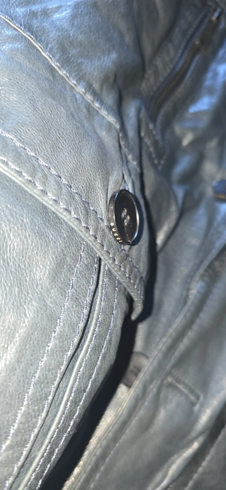 Gucci Tom Ford Epoca Giacca di Pelle Navigatore Taglia 50.