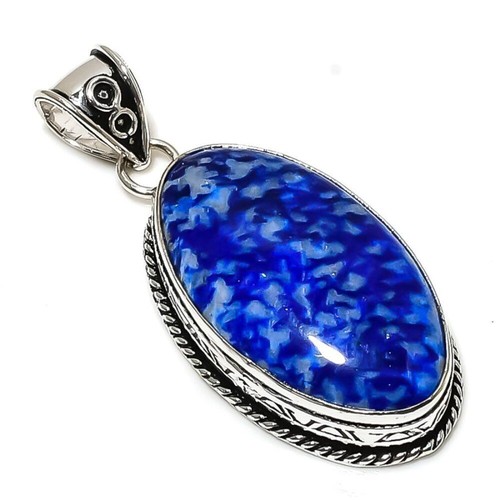 Pendentif En Argent Sterling 925 Et Turquoise Fait Main - Longueur 2,5 Pouces - Cadeau Unique