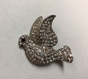 Peace Dove Bird Pendant with Rhinestones