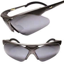 Silver Wrap Around Semi Rimless Sport Sunglasses for Athletes Golf Biker Fishing