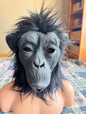 Monkey Chimpanzee Full Head Rubber Latex Mask Adult Halloween Costume