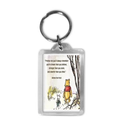 Pooh Quote Keyring “Promise Me” Handmade UK Acrylic 4x6cm Gift Ready