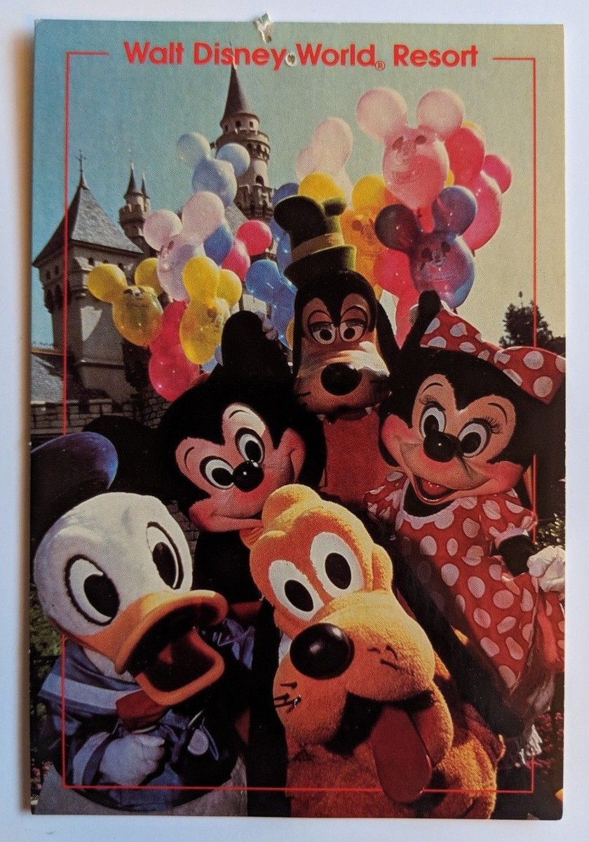 Vintage Walt Disney World Resort Postcard The Magic Kingdom Mickey