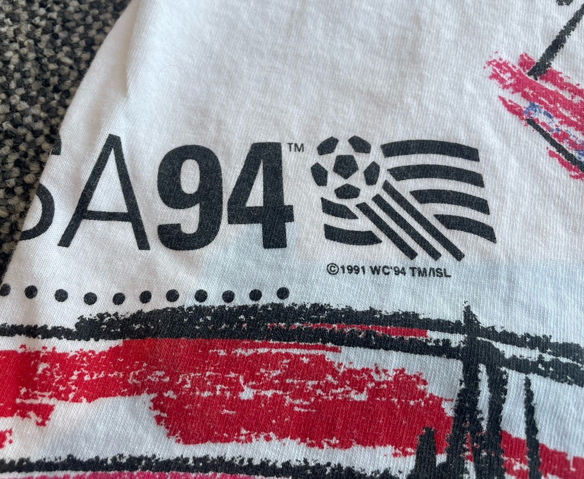 Vintage 90s FIFA World Cup Soccer USA 1994 ADIDAS T-shirt L Large