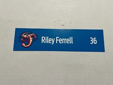 Riley Ferrell Game Used Jacksonville Jumbo Shrimp Locker Room Nameplate