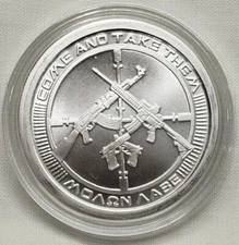 1oz 2021 Silver Shield AG-47 Come & Take Them It Molon Labe BU Silver Round Coin