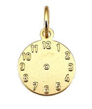 Gold 585 Baptism Watch Pendant With Engraving Yellow Gold Children's Pendant