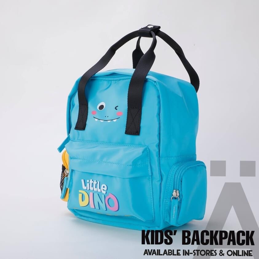 MOCHILA PEQUEÑA LATT LIV MARCA SUECA NIÑO DINOSAURIO AZUL DINOSAURIO