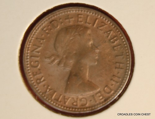 * 1963 HALFPENNY METAL FLAW ON OBVERSE ACROSS NECK CIRCULATED #BLNT 61 - Foto 7 di 10