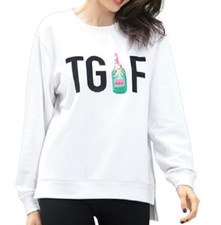 NEW Green Tea Ladies TGIF Weekend Statement Sweatshirt Size Medium